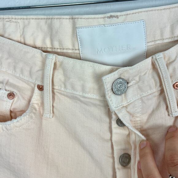 MOTHER SUPERIOR | NEW The Saint Fray in Peach Distressed Pink Orange Jeans 29 - Picture 4 of 11